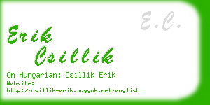 erik csillik business card